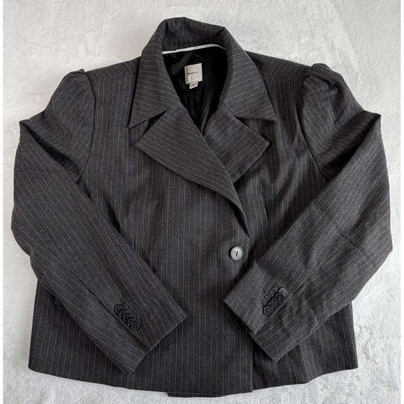 Anthropologie Jackets & Blazers - Anthropologie Maeve Blazer Jacket Women Sz L Gray 80s Boxy Secretary